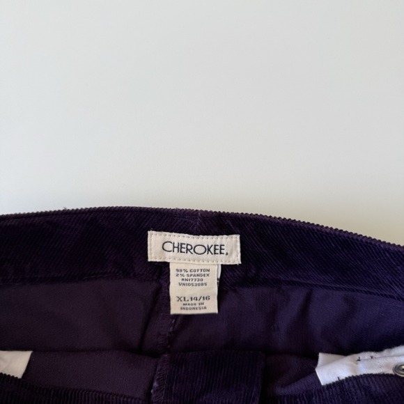 NWT Cherokee Dark Purple Phantom Grape Corduroy Mini Skirt Size XL 14/16 - Picture 3 of 8